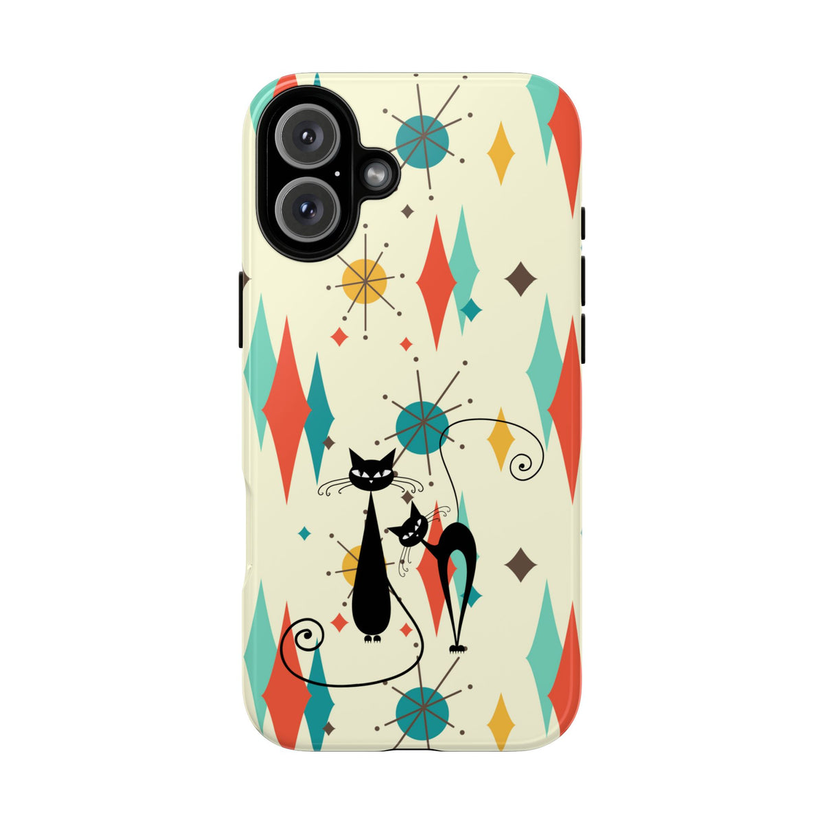 Atomic Kitty Cat, Mid Mod Franciscan Pattern, Kitsch Tough Phone Cases