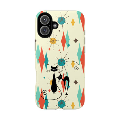 Atomic Kitty Cat, Mid Mod Franciscan Pattern, Kitsch Tough Phone Cases