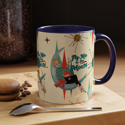 Mid Century Modern Retro Christmas Mug,  &