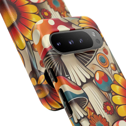 Colorful Mushroom Flower Phone Case - Boho Chic Design
