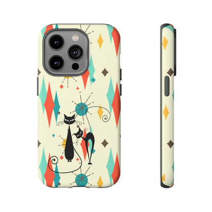 Atomic Kitty Cat, Mid Mod Franciscan Pattern, Kitsch Tough Phone Cases