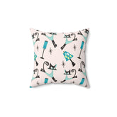 Mid Century Modern Atomic Cat Pillow And Insert - Mid Century Modern Gal