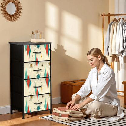 Franciscan Starburst Atomic Mid Mod 4-Drawer Dresser - Mid Century Modern Gal