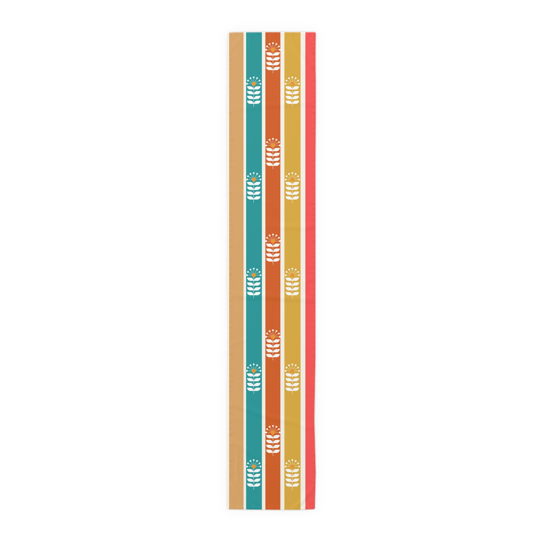 Retro Summer Scandinavian Boho Floral Table Runner - Mid Century Modern Gal