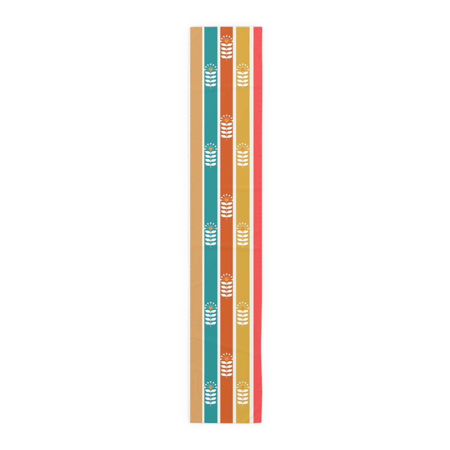 Retro Summer Scandinavian Boho Floral Table Runner - Mid Century Modern Gal