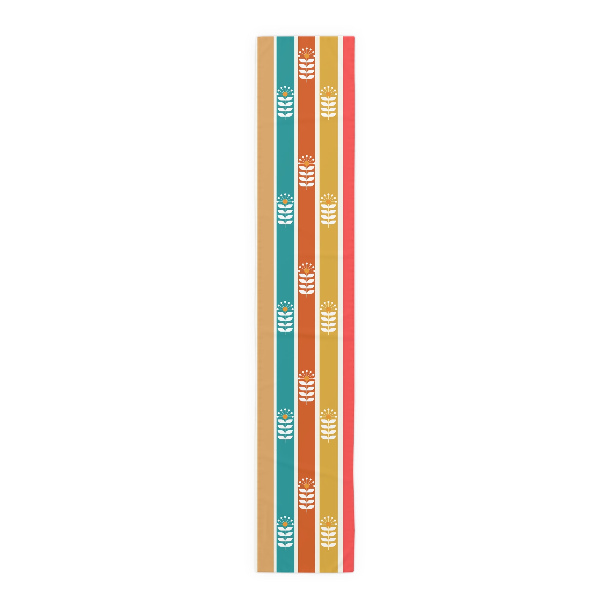 Retro Summer Scandinavian Boho Floral Table Runner - Mid Century Modern Gal