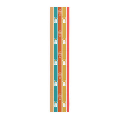 Retro Summer Scandinavian Boho Floral Table Runner - Mid Century Modern Gal