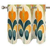 Scandinavian Floral Flower Modern Retro Valance Curtains - Mid Century Modern Gal