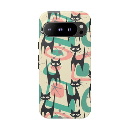 Atomic Cat Mid Century Modern Starburst Retro Kitsch Tough Phone Case