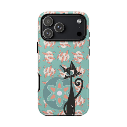 Atomic Cat, Mid Century Modern Funky Fun Smart Phone Tough Phone Cases