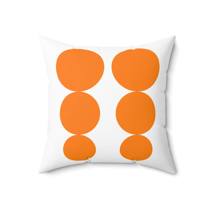 Modern Geometric Orange Pyrex Dot Pillow - Stylish Home Decor Accent