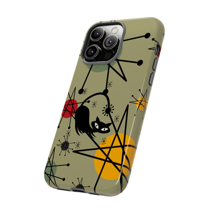 Mid Century Modern Atomic Cat, Retro Chic Groovy Mod Samsung, Smart Phone Tough Cases