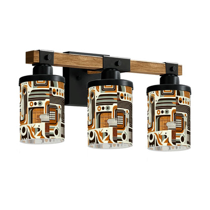 Mid Century Modern Bauhaus Brown Geometric Vanity Light Fixture - Mid Century Modern Gal