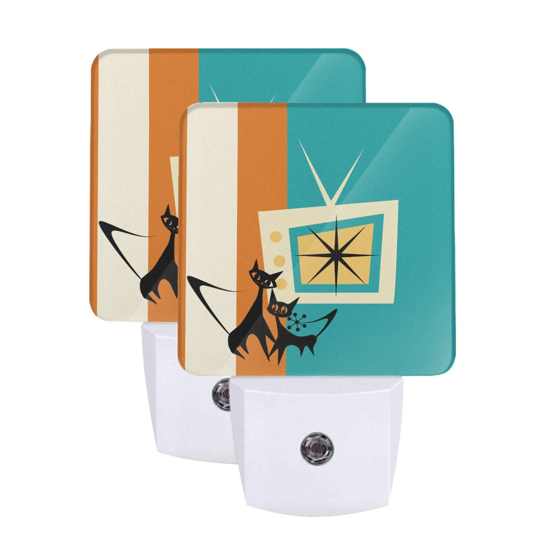 Mid Century Modern Night Light With Atomic Kitschy Cats - Mid Century Modern Gal