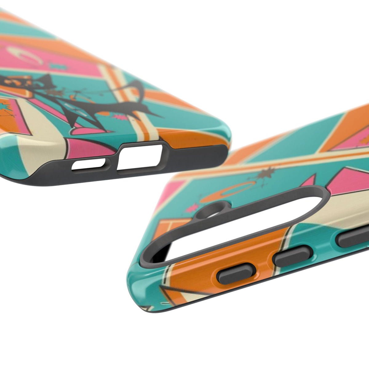 Atomic Cat Mid Mod Retro Cat Phone Case - Tough Cases for Stylish Cat Lovers