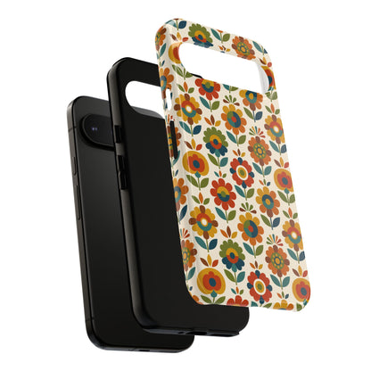 Mid Century Modern Scandinavian Floral Earth Tones Tough Phone Case