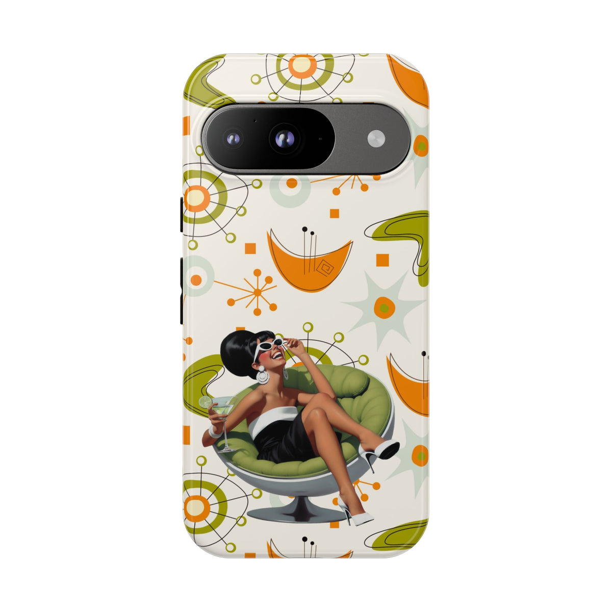 Mid Century Modern Atomic Starburst Mid Mod 60s Gal Retro Chic Tough Phone Case with Vintage Glamour Design