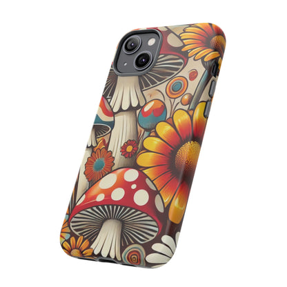 Colorful Mushroom Flower Phone Case - Boho Chic Design
