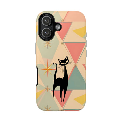 Atomic Cat Mid Mod Retro Cat Phone Case | Tough Cases with Vintage Vibe | Ideal for Cat Lovers