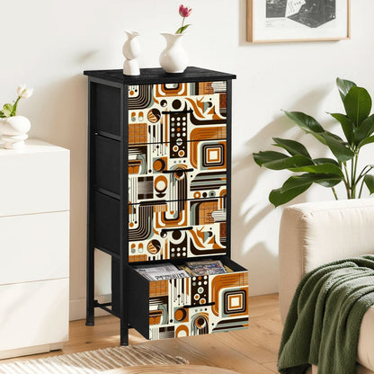 Bauhaus Designed Light Brown Golden Yellow, Retro 4-Drawer Dresser - Mid Century Modern Gal