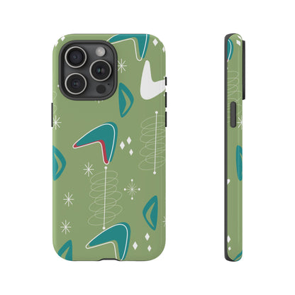Mid Century Modern Atomic Boomerang, 50s Space Age Tough Phone Case