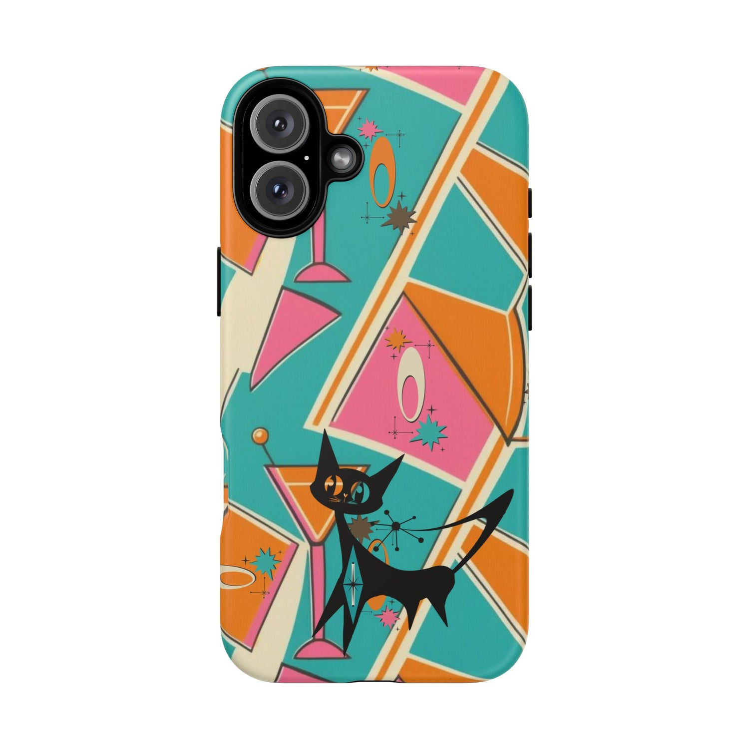Atomic Cat Mid Mod Retro Cat Phone Case - Tough Cases for Stylish Cat Lovers