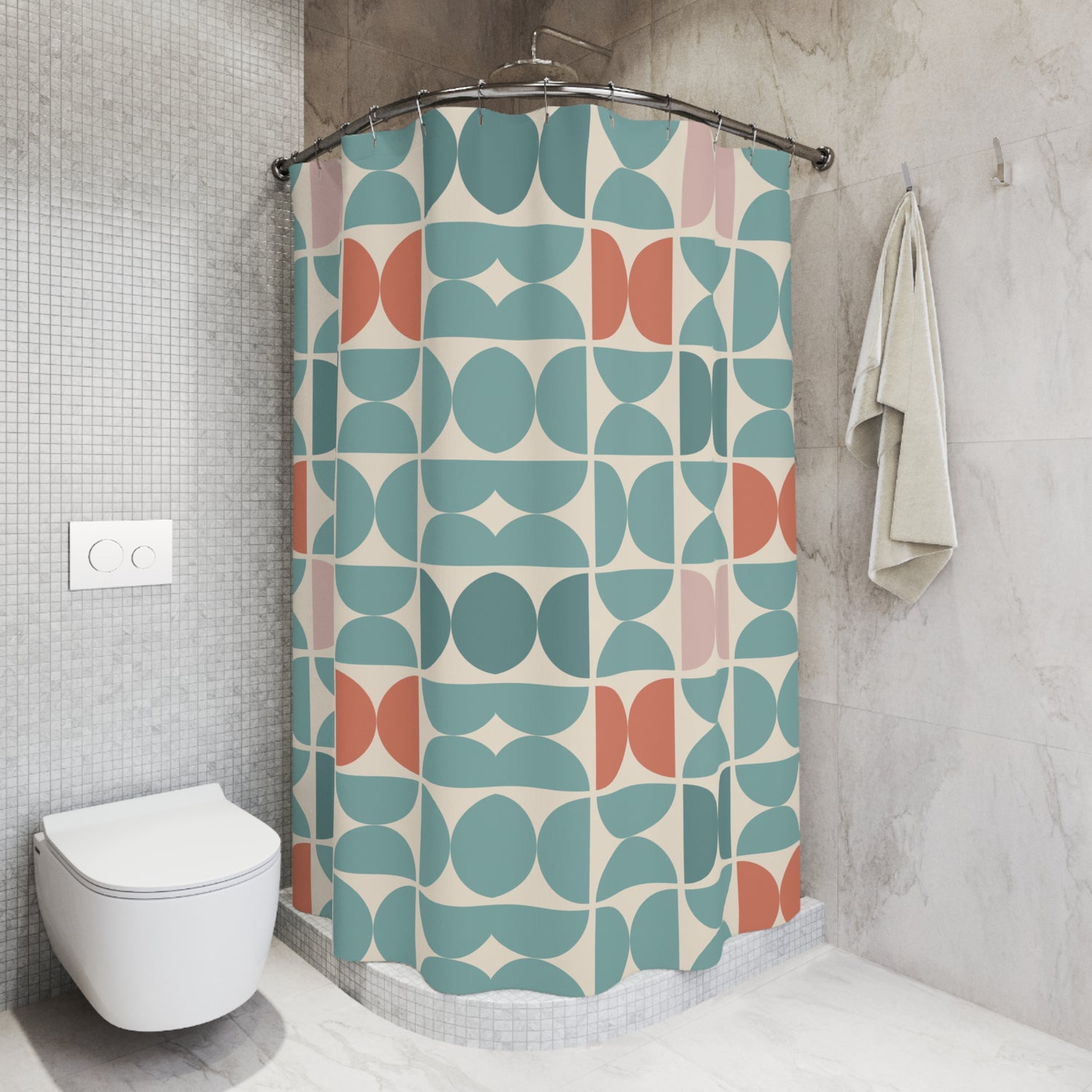 Mid Century Modern Scandinavian Modern Danish Design MCM Shower Curtain