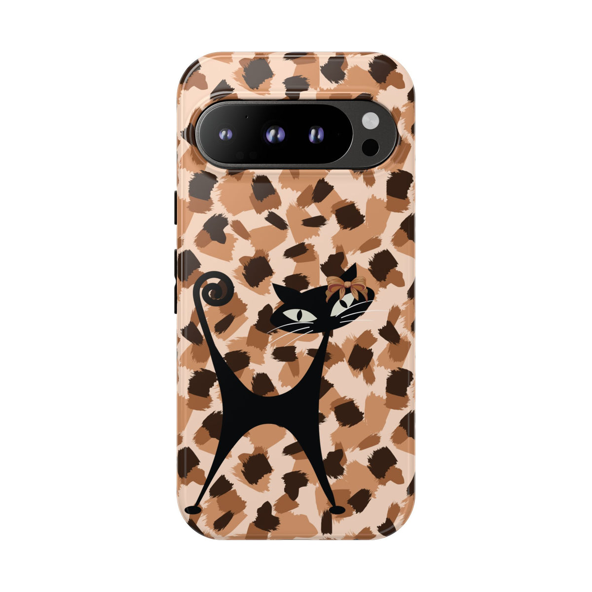 Mid Century Modern Atomic Cat, Animal Print Kitschy Trendy Smart Phone Tough Cases