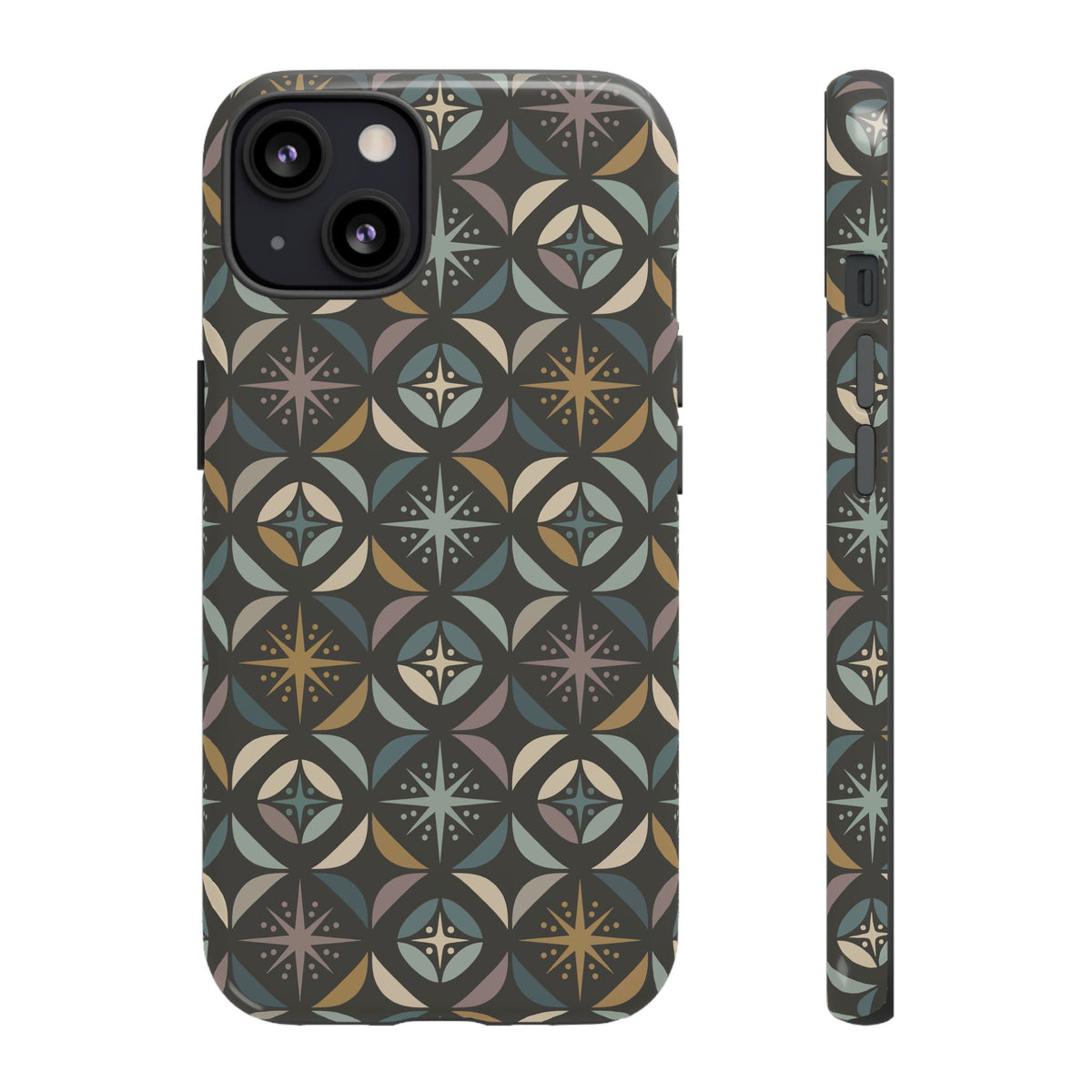 Mid Century Modern Elegant Gray Geometric Starburst Tough Phone Case