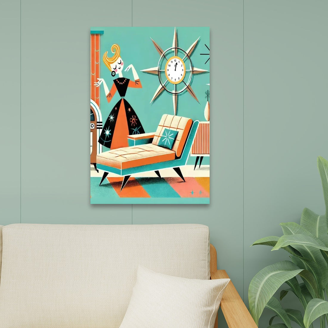Mid Century Modern Gal Kitschy MCM Fun Quirky Retro Wall Art - Mid Century Modern Gal
