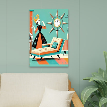 Mid Century Modern Gal Kitschy MCM Fun Quirky Retro Wall Art - Mid Century Modern Gal