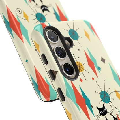 Atomic Kitty Cat, Mid Mod Franciscan Pattern, Kitsch Tough Phone Cases
