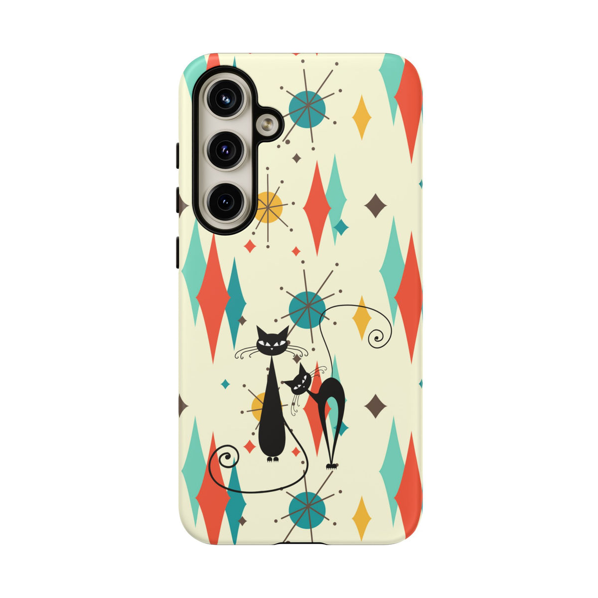 Atomic Kitty Cat, Mid Mod Franciscan Pattern, Kitsch Tough Phone Cases