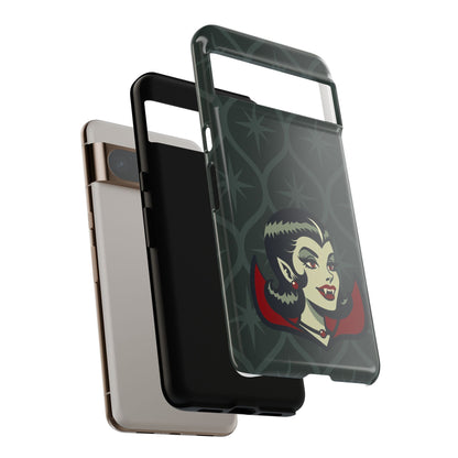 Vampire Dracula Girl Halloween Goth Horror Buff MCM Green Tough Phone Case