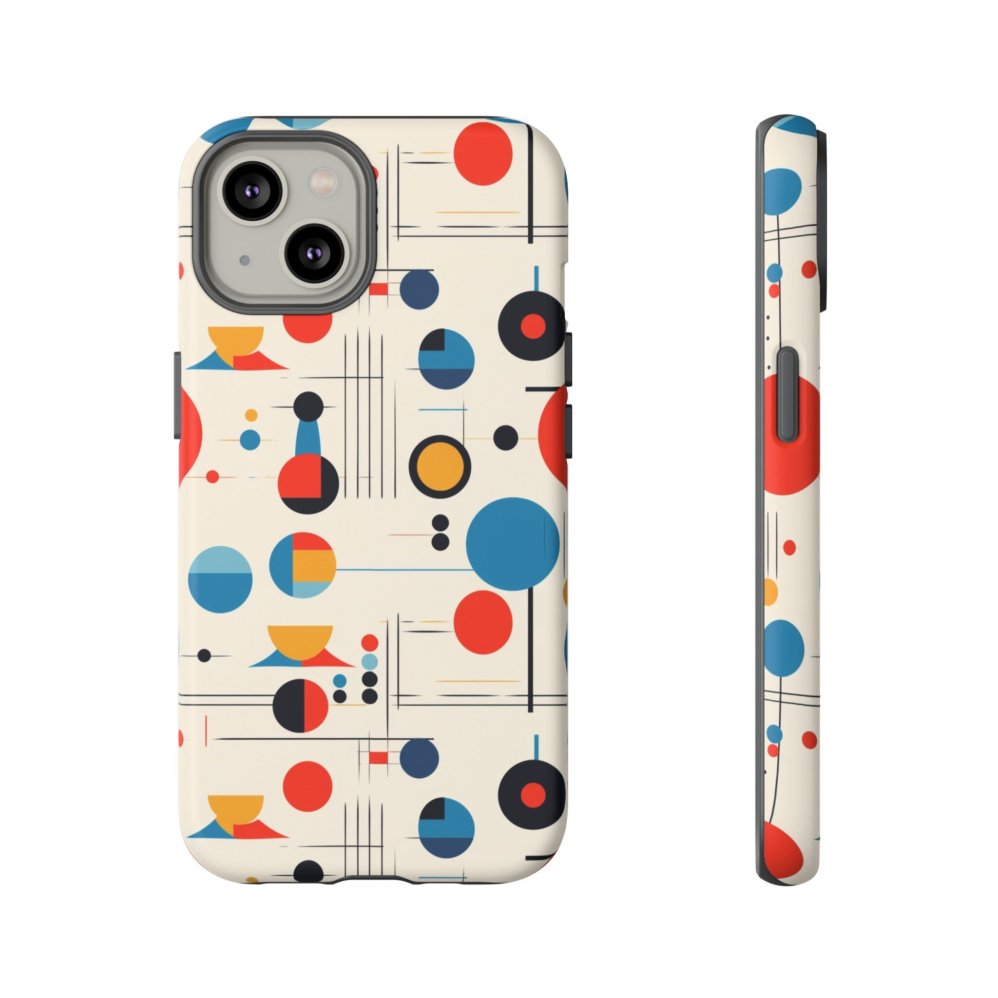 Mid Mod Bauhaus Designed iPhone, Samsung, Retro Phone Tough Cases