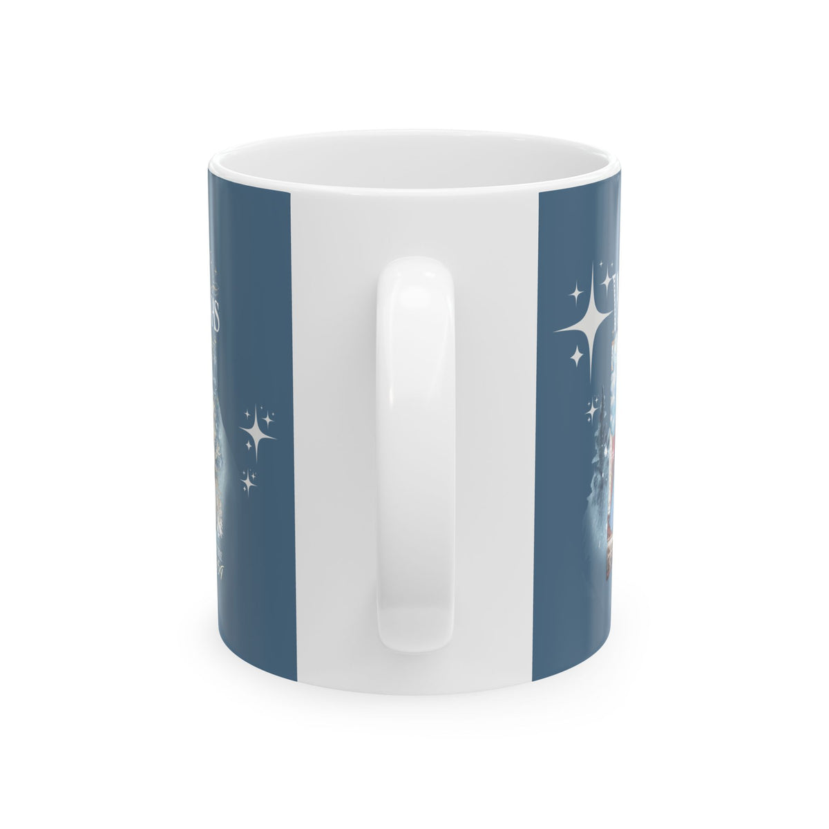 Sister Sister Wallace and Davis White Christmas Kitschy 50s Holiday Ceramic Mug - Mid Century Modern Gal