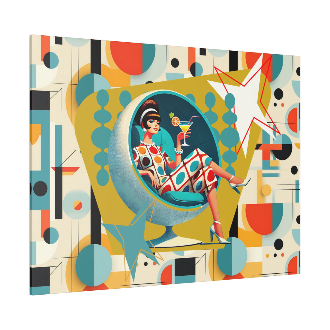 Mid Century Mod Gal, Modern Bauhaus Retro Wall Art - Mid Century Modern Gal