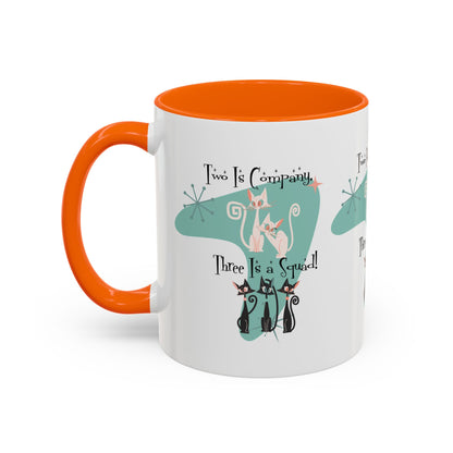 Atomic Cat Mug, Kitschy Cute Co-Worker, Best Mid Mod Charming Cat Coffee Mug - Mid Century Modern Gal