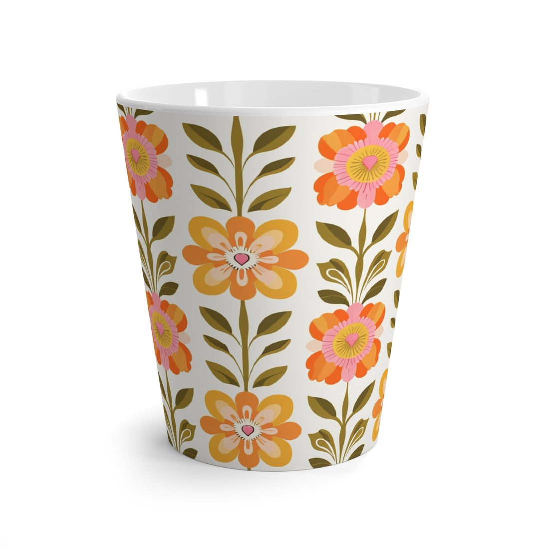 Scandinavian Modern Danish Floral Bohemian Latte Cup - Mid Century Modern Gal