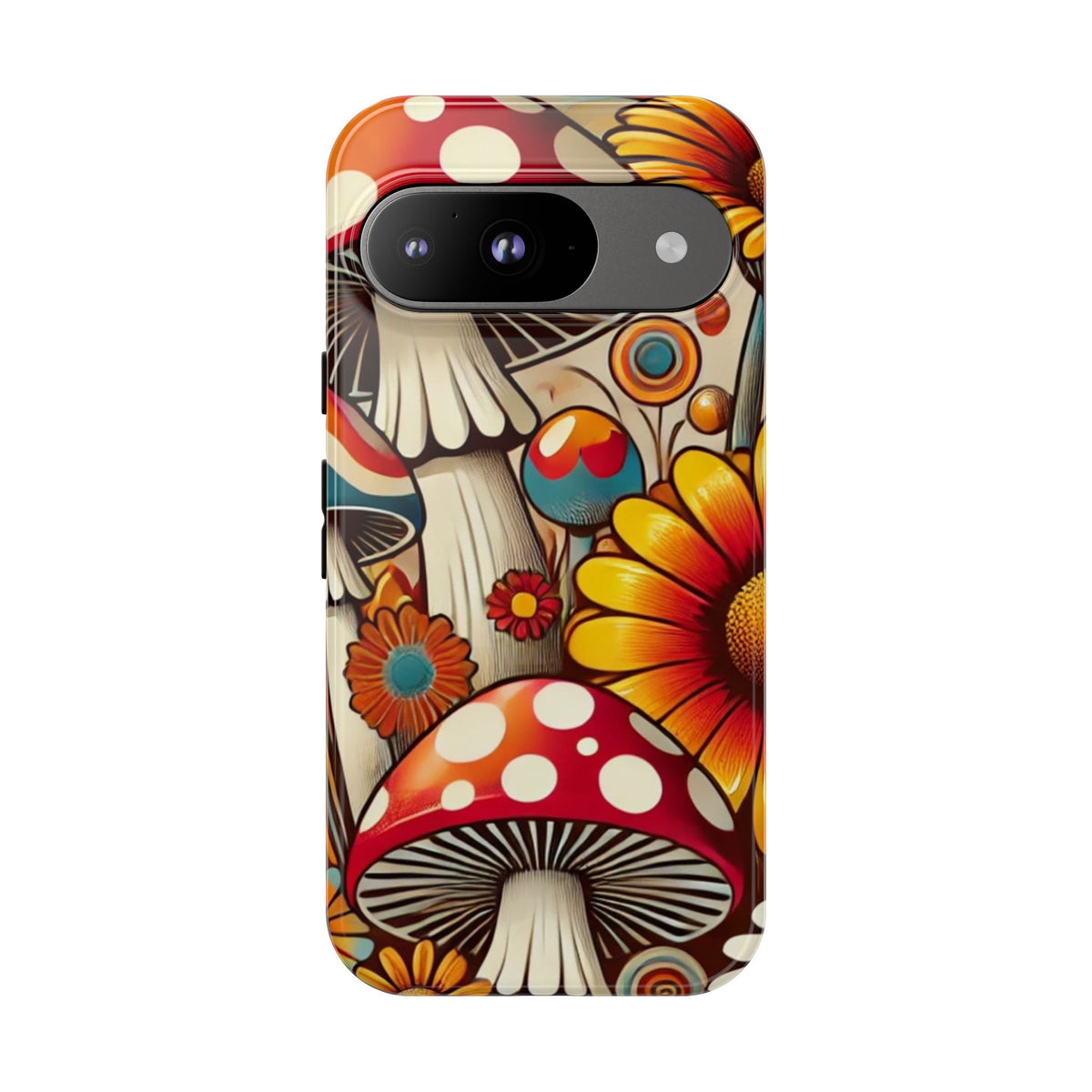 Colorful Mushroom Flower Phone Case - Boho Chic Design