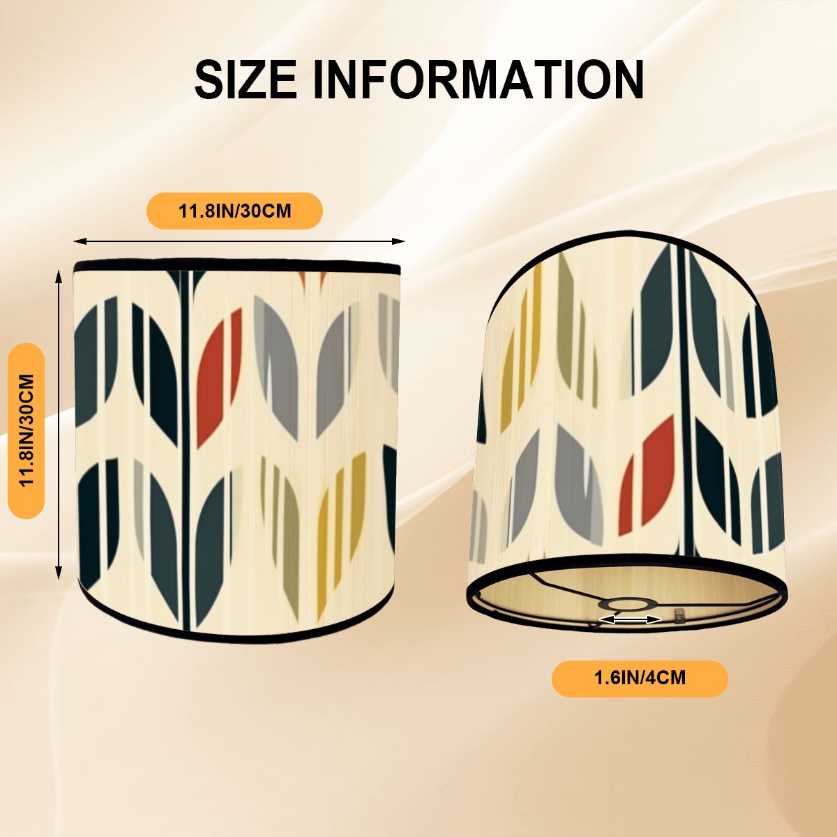 Scandinavian Modern Danish Flower Bamboo Drum Lampshade - Mid Century Modern Gal