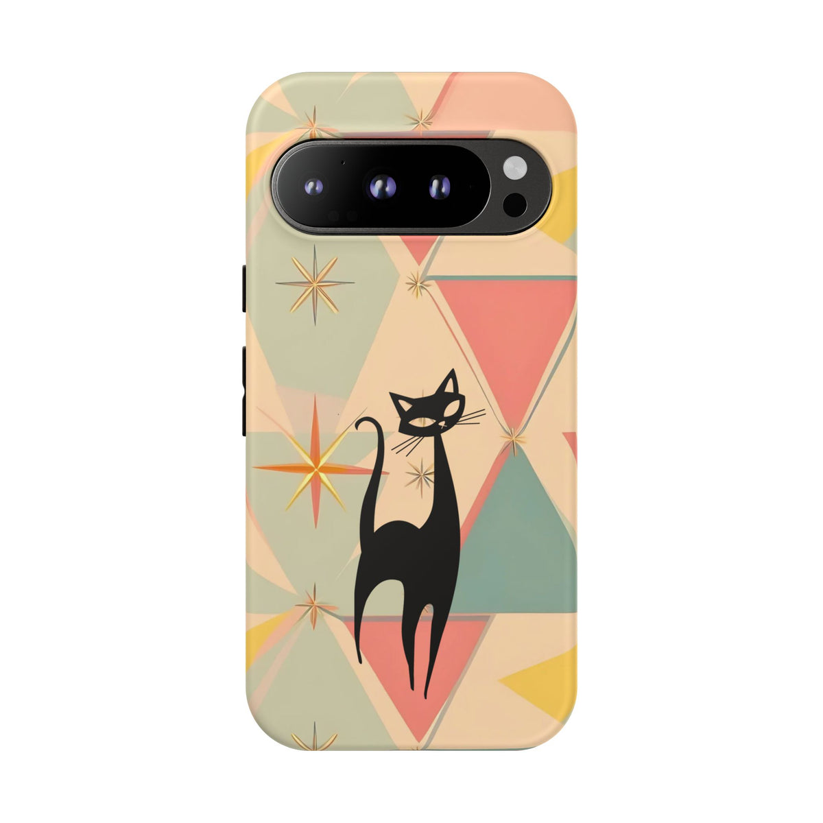 Atomic Cat Mid Mod Retro Cat Phone Case | Tough Cases with Vintage Vibe | Ideal for Cat Lovers
