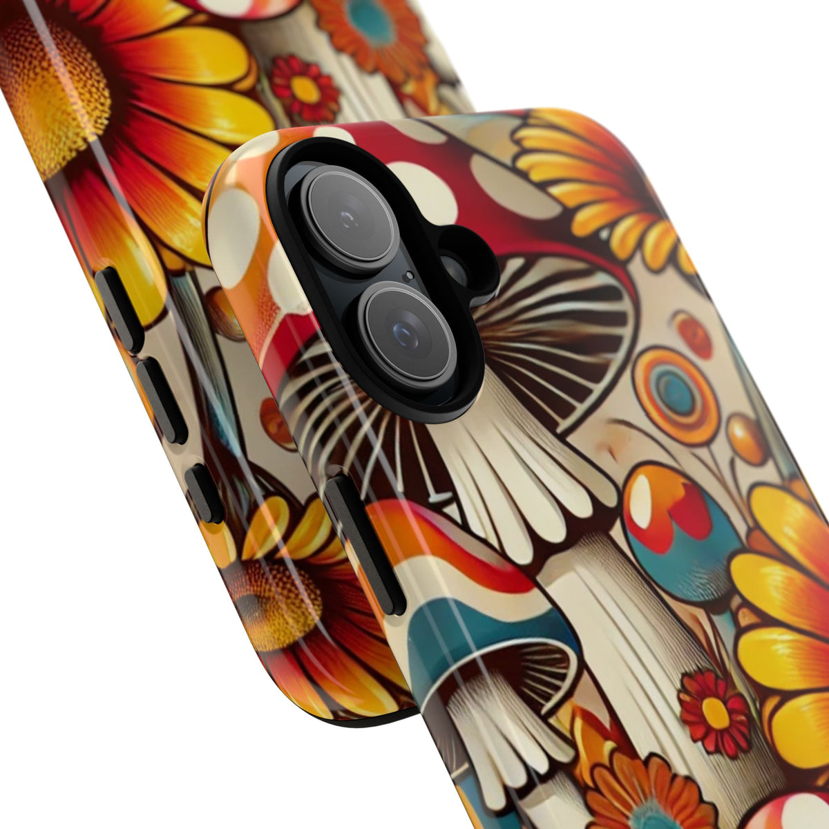 Colorful Mushroom Flower Phone Case - Boho Chic Design