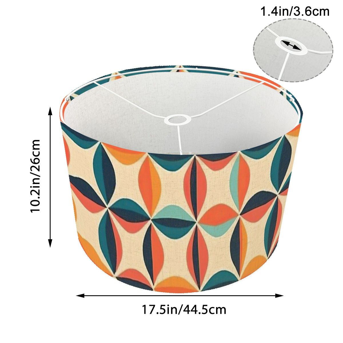 Mid Century Modern Geometric Groovy Lamp Shade ONLY - For Tripod Floor Lamps Only - Mid Century Modern Gal
