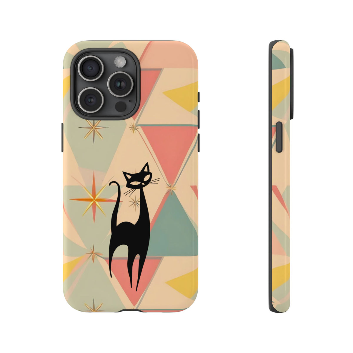 Atomic Cat Mid Mod Retro Cat Phone Case | Tough Cases with Vintage Vibe | Ideal for Cat Lovers - Mid Century Modern Gal