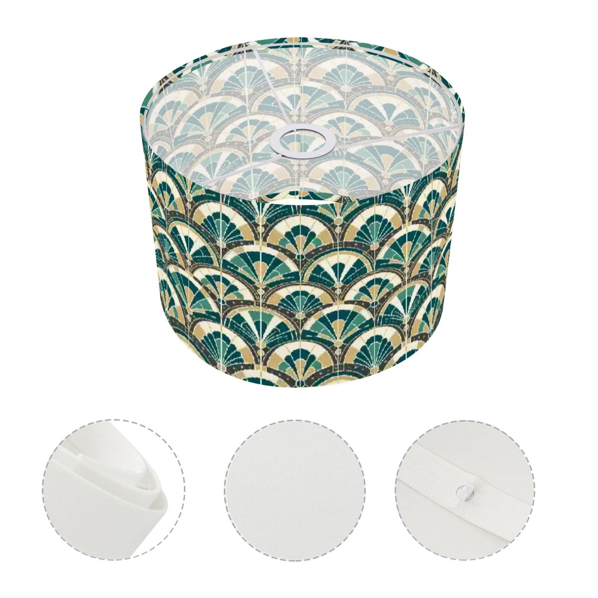 Art Deco Peacock Inspired Lamp SHADE ONLY - For Arc Floor Lamps Only - Mid Century Modern Gal