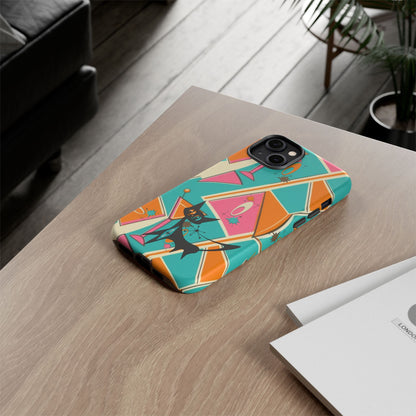 Atomic Cat Mid Mod Retro Cat Phone Case - Tough Cases for Stylish Cat Lovers