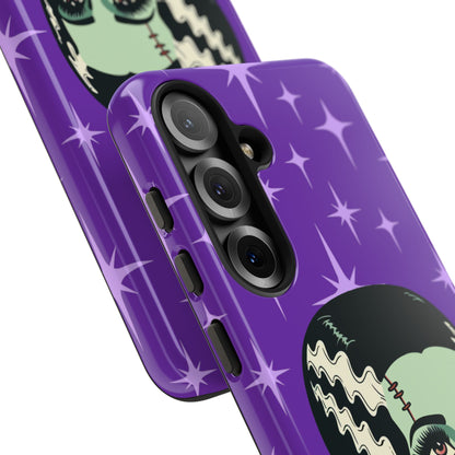 Bride of Frankenstein Retro Mid Mod Horror Buff Purple Halloween Tough Phone Case