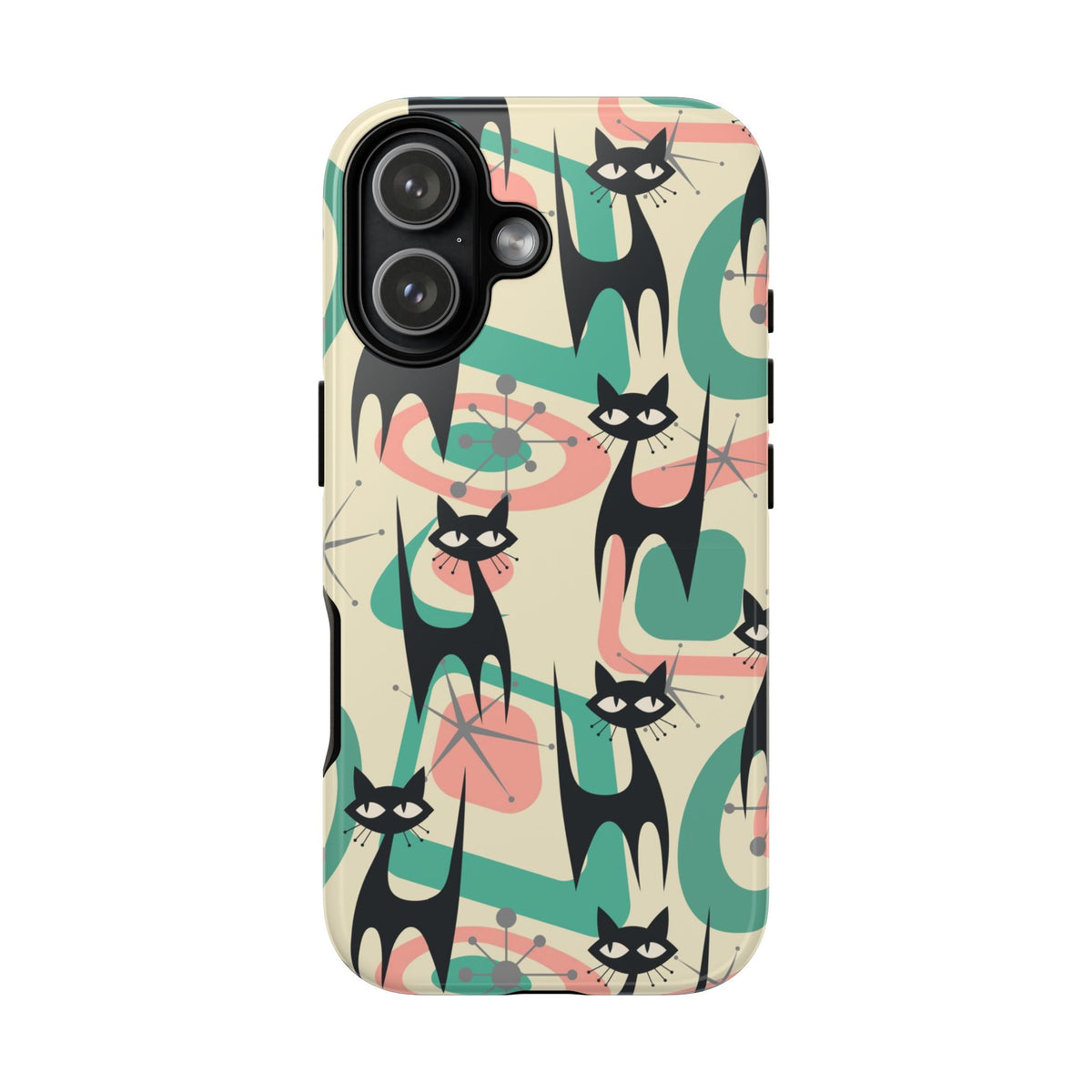 Atomic Cat Mid Century Modern Starburst Retro Kitsch Tough Phone Case