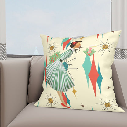 Mid Century Modern Christmas Kitsch, Mod Gal Franciscan Starburst Designed Holiday Pillow Covers - Mid Century Modern Gal